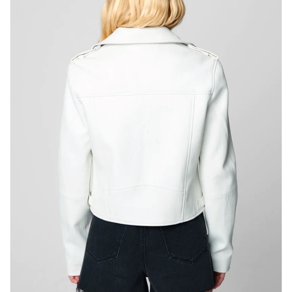 NWT - Blank NYC Faux Leather Moto Jacket - size Small - ice breaker (white) - Picture 6 of 10